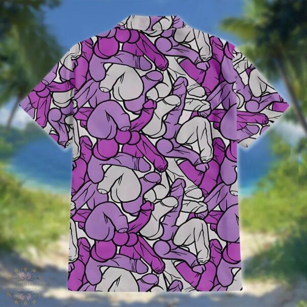 Funny Penis Pattern Hawaiian Shirt – Adult Humor Purple Aloha Party Tee Funny Penis Pattern Hawaiian Shirt – Adult Humor Purple Aloha Party Tee