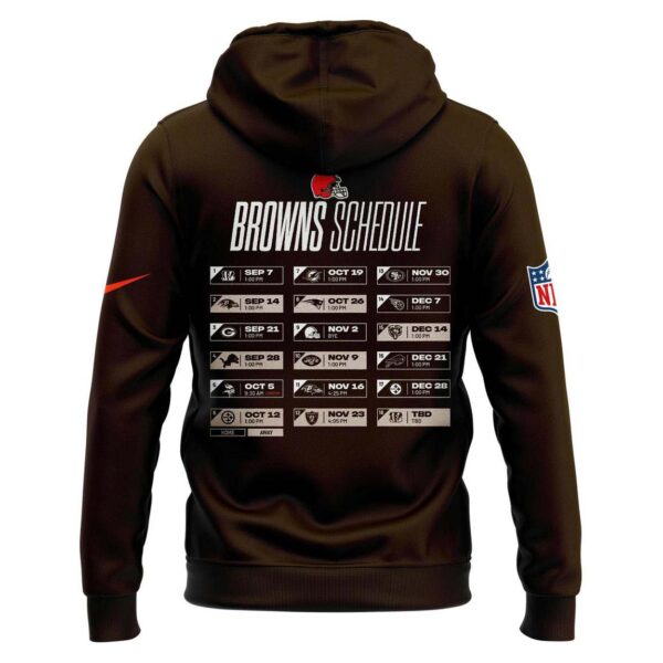Cleveland Browns 2025 Dawg Pound NFL Schedule 3D Hoodie
