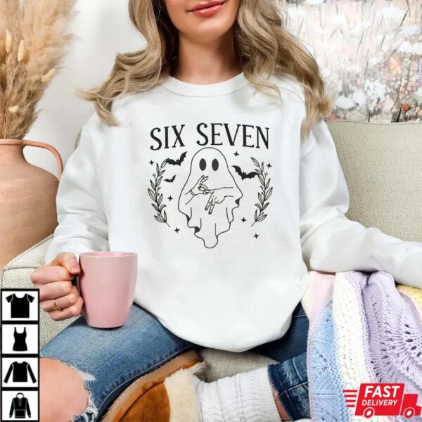 Six Seven Ghost Shirt – Funny Spooky Halloween Hand Sign Tee Six Seven Ghost Shirt – Funny Spooky Halloween Hand Sign Tee
