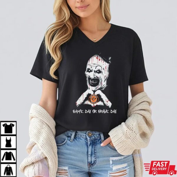 Cincinnati Bengals Halloween Clown Shirt – Game Day or Grave Day Horror Cincinnati Bengals Tee Cincinnati Bengals Halloween Clown Shirt – Game Day or Grave Day Horror Cincinnati Bengals Tee