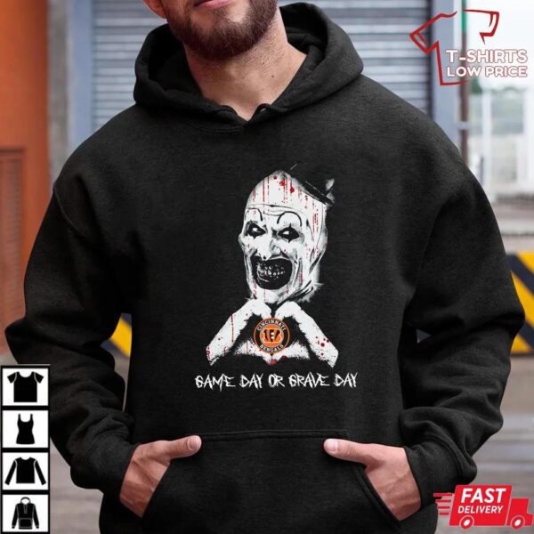 Cincinnati Bengals Halloween Clown Shirt – Game Day or Grave Day Horror Cincinnati Bengals Tee Cincinnati Bengals Halloween Clown Shirt – Game Day or Grave Day Horror Cincinnati Bengals Tee