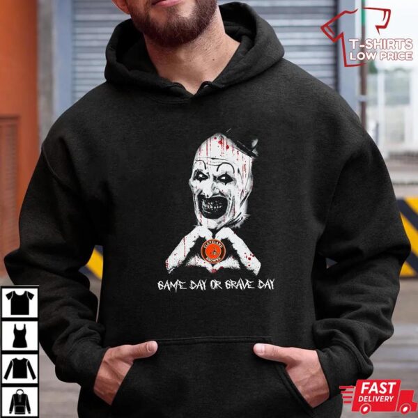 Cleveland Browns Halloween Clown Shirt – Cleveland Browns Game Day or Grave Day Horror Tee