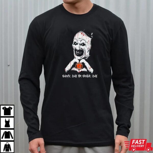Cleveland Browns Halloween Clown Shirt – Cleveland Browns Game Day or Grave Day Horror Tee