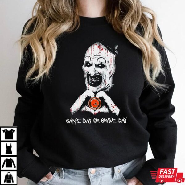 Cleveland Browns Halloween Clown Shirt – Cleveland Browns Game Day or Grave Day Horror Tee