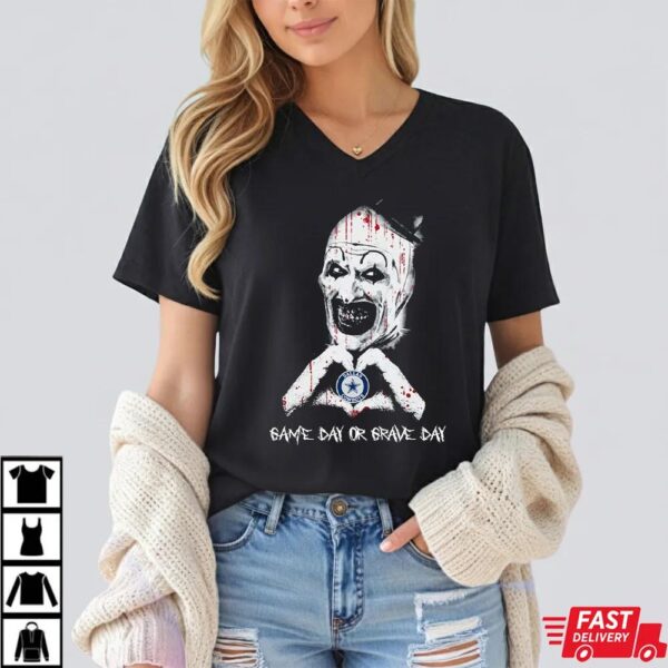 Dallas Cowboys Halloween Clown Shirt – Dallas Cowboys Game Day or Grave Day Horror Tee