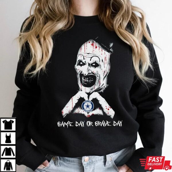 Dallas Cowboys Halloween Clown Shirt – Dallas Cowboys Game Day or Grave Day Horror Tee