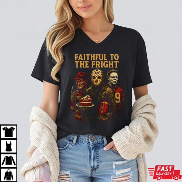 Freddy Krueger Jason Voorhees Michael Myers San Francisco 49ers Halloween T-Shirt Freddy Krueger Jason Voorhees Michael Myers San Francisco 49ers Halloween T-Shirt