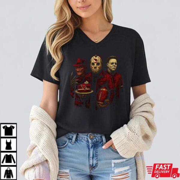 Freddy Krueger Jason Voorhees Michael Myers Arizona Cardinals Halloween T-Shirt