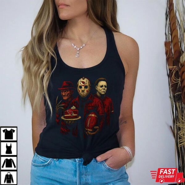 Freddy Krueger Jason Voorhees Michael Myers Arizona Cardinals Halloween T-Shirt