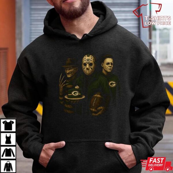 Freddy Krueger Jason Voorhees Michael Myers Green Bay Packers Halloween T-Shirt Freddy Krueger Jason Voorhees Michael Myers Green Bay Packers Halloween T-Shirt