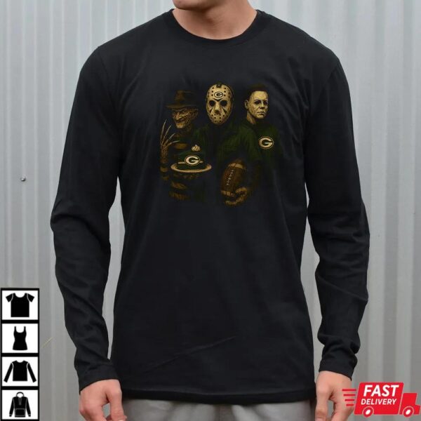 Freddy Krueger Jason Voorhees Michael Myers Green Bay Packers Halloween T-Shirt Freddy Krueger Jason Voorhees Michael Myers Green Bay Packers Halloween T-Shirt