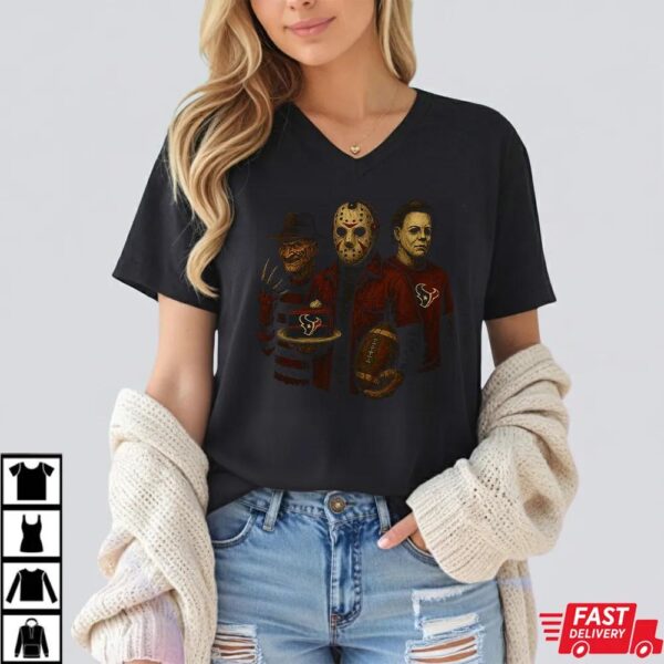 Freddy Krueger Jason Voorhees Michael Myers Houston Texans Halloween T-Shirt