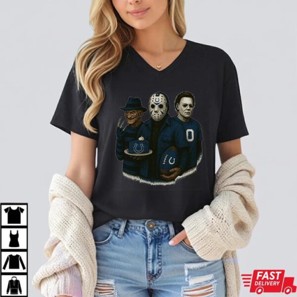 Freddy Krueger Jason Voorhees Michael Myers Indianapolis Colts Halloween T-Shirt