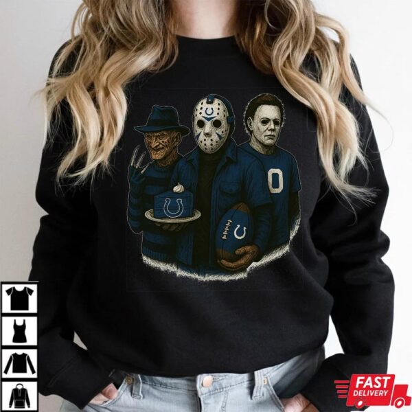 Freddy Krueger Jason Voorhees Michael Myers Indianapolis Colts Halloween T-Shirt