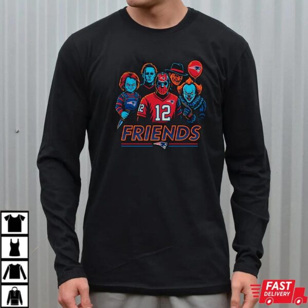 Horror Movie Friends New England Patriots Halloween T-Shirt – Chucky, Jason, Freddy, Michael Myers & Pennywise Tee