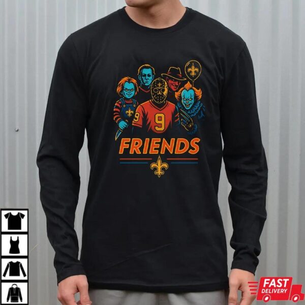 Horror Movie Friends New Orleans Saints Halloween T-Shirt – Chucky, Jason, Freddy, Michael Myers & Pennywise Tee Horror Movie Friends New Orleans Saints Halloween T-Shirt – Chucky, Jason, Freddy, Michael Myers & Pennywise Tee