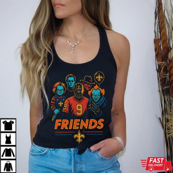 Horror Movie Friends New Orleans Saints Halloween T-Shirt – Chucky, Jason, Freddy, Michael Myers & Pennywise Tee Horror Movie Friends New Orleans Saints Halloween T-Shirt – Chucky, Jason, Freddy, Michael Myers & Pennywise Tee