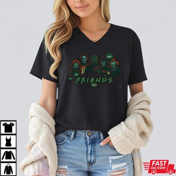 Horror Movie Friends New York Jets Halloween T-Shirt – Chucky, Jason, Freddy, Michael Myers & Pennywise Tee Horror Movie Friends New York Jets Halloween T-Shirt – Chucky, Jason, Freddy, Michael Myers & Pennywise Tee