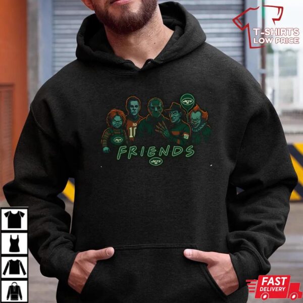 Horror Movie Friends New York Jets Halloween T-Shirt – Chucky, Jason, Freddy, Michael Myers & Pennywise Tee Horror Movie Friends New York Jets Halloween T-Shirt – Chucky, Jason, Freddy, Michael Myers & Pennywise Tee
