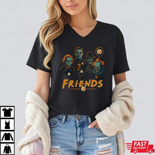 Horror Movie Friends Pittsburgh Steelers Halloween T-Shirt – Chucky, Jason, Freddy, Michael Myers & Pennywise Tee Horror Movie Friends Pittsburgh Steelers Halloween T-Shirt – Chucky, Jason, Freddy, Michael Myers & Pennywise Tee