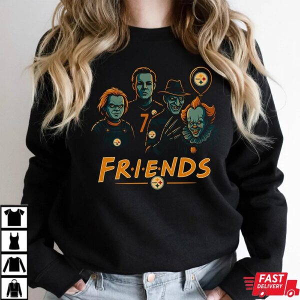 Horror Movie Friends Pittsburgh Steelers Halloween T-Shirt – Chucky, Jason, Freddy, Michael Myers & Pennywise Tee Horror Movie Friends Pittsburgh Steelers Halloween T-Shirt – Chucky, Jason, Freddy, Michael Myers & Pennywise Tee