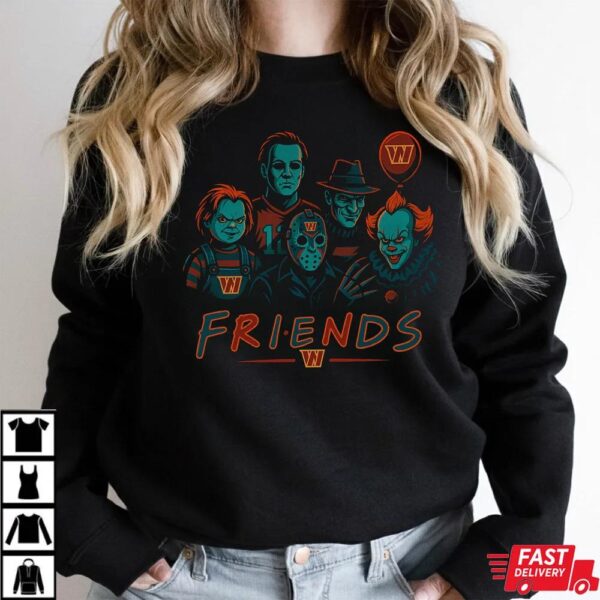 Horror Movie Friends Washington Commanders Halloween T-Shirt – Chucky, Jason, Freddy, Michael Myers & Pennywise Tee Horror Movie Friends Washington Commanders Halloween T-Shirt – Chucky, Jason, Freddy, Michael Myers & Pennywise Tee