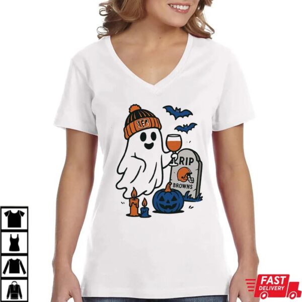 Cincinnati Bengals vs Cleveland Browns Halloween Ghost RIP T-Shirt Cincinnati Bengals vs Cleveland Browns Halloween Ghost RIP T-Shirt