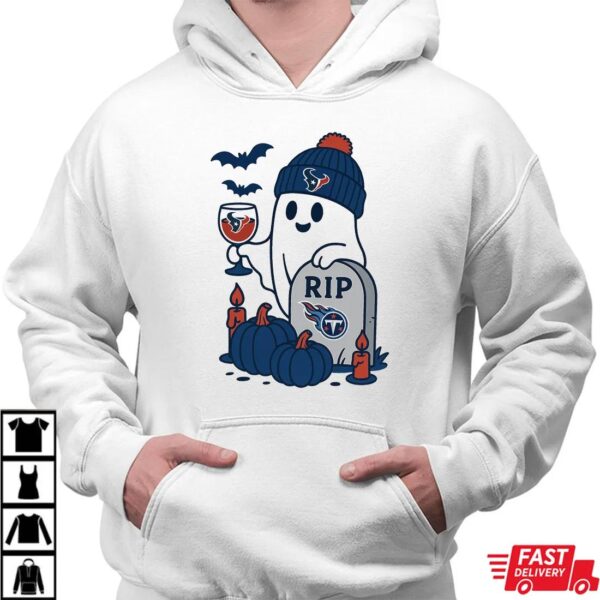 Houston Texans vs Tennessee Titans Halloween Ghost RIP T-Shirt