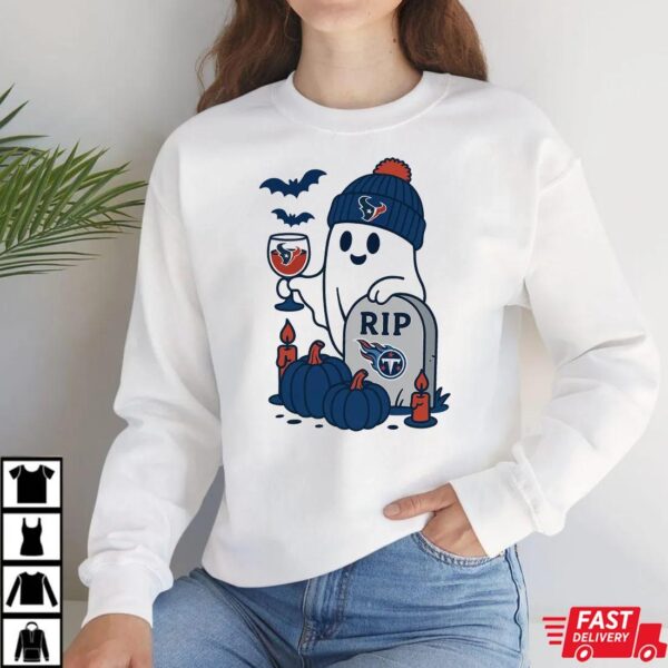 Houston Texans vs Tennessee Titans Halloween Ghost RIP T-Shirt