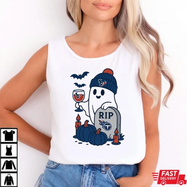 Houston Texans vs Tennessee Titans Halloween Ghost RIP T-Shirt