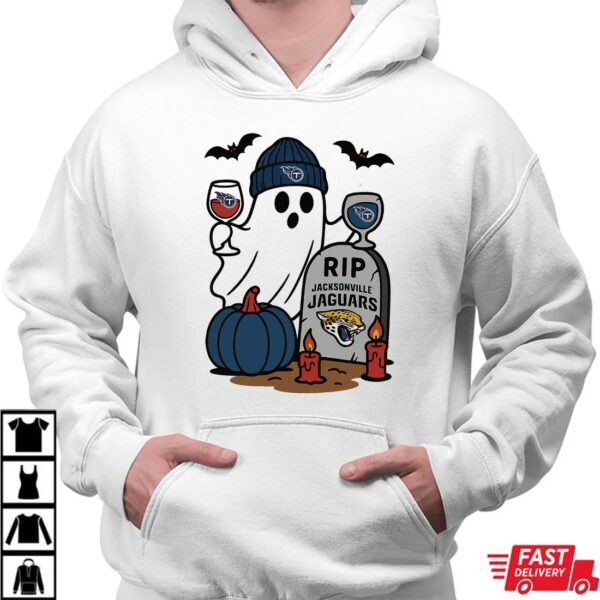 Tennessee Titans vs Jacksonville Jaguars Halloween Ghost RIP T-Shirt Tennessee Titans vs Jacksonville Jaguars Halloween Ghost RIP T-Shirt