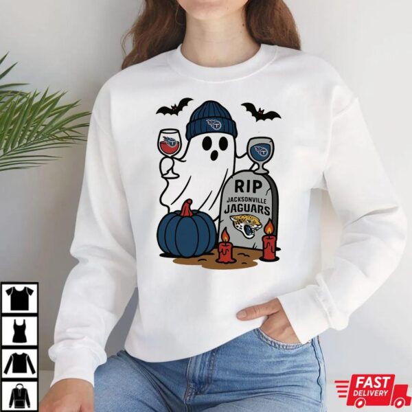 Tennessee Titans vs Jacksonville Jaguars Halloween Ghost RIP T-Shirt Tennessee Titans vs Jacksonville Jaguars Halloween Ghost RIP T-Shirt