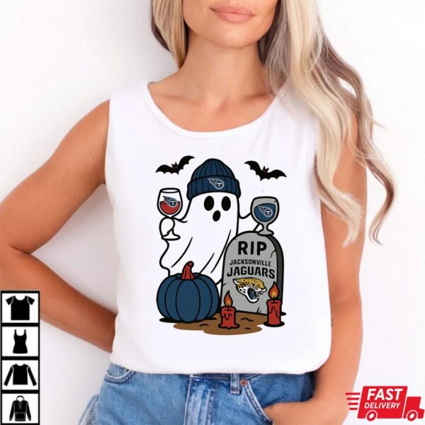 Tennessee Titans vs Jacksonville Jaguars Halloween Ghost RIP T-Shirt Tennessee Titans vs Jacksonville Jaguars Halloween Ghost RIP T-Shirt