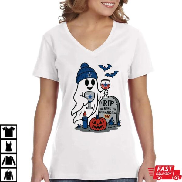 Dallas Cowboys vs Washington Commanders Halloween Ghost RIP T-Shirt Dallas Cowboys vs Washington Commanders Halloween Ghost RIP T-Shirt
