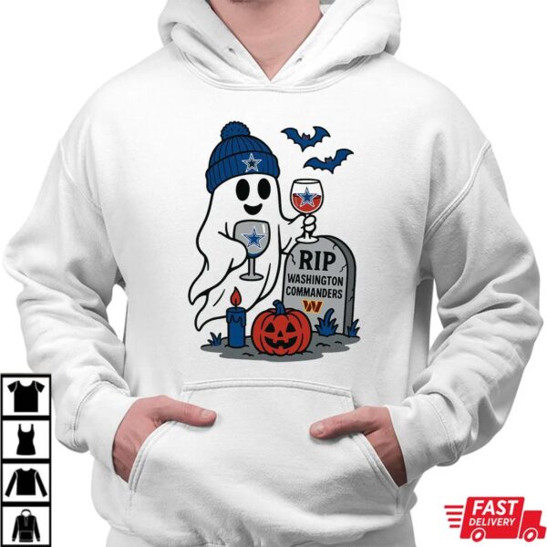 Dallas Cowboys vs Washington Commanders Halloween Ghost RIP T-Shirt Dallas Cowboys vs Washington Commanders Halloween Ghost RIP T-Shirt