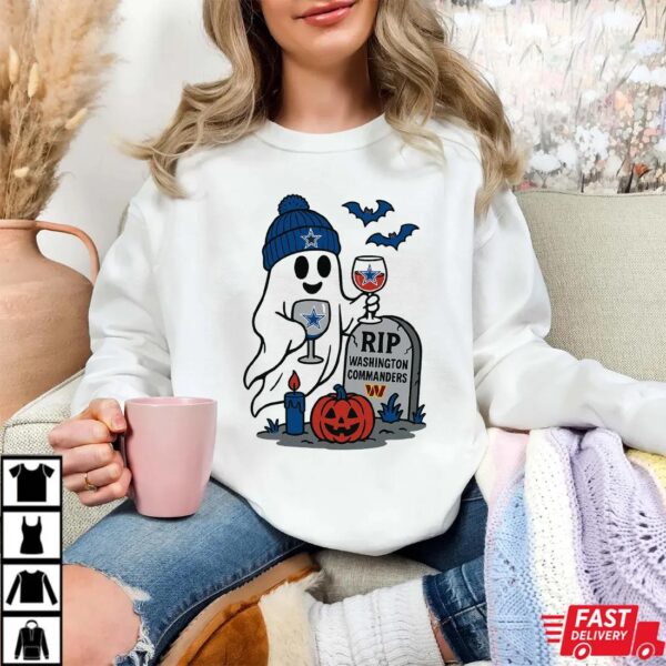 Dallas Cowboys vs Washington Commanders Halloween Ghost RIP T-Shirt Dallas Cowboys vs Washington Commanders Halloween Ghost RIP T-Shirt