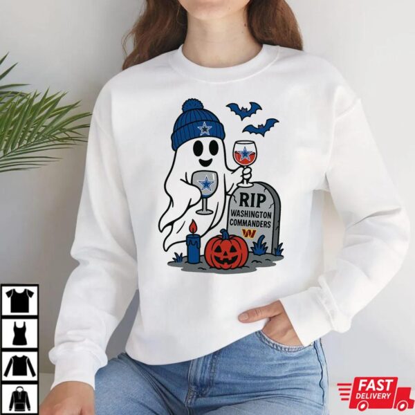 Dallas Cowboys vs Washington Commanders Halloween Ghost RIP T-Shirt Dallas Cowboys vs Washington Commanders Halloween Ghost RIP T-Shirt
