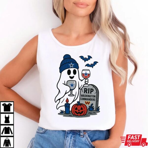 Dallas Cowboys vs Washington Commanders Halloween Ghost RIP T-Shirt Dallas Cowboys vs Washington Commanders Halloween Ghost RIP T-Shirt