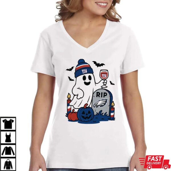 New York Giants vs Philadelphia Eagles Halloween Ghost RIP T-Shirt New York Giants vs Philadelphia Eagles Halloween Ghost RIP T-Shirt