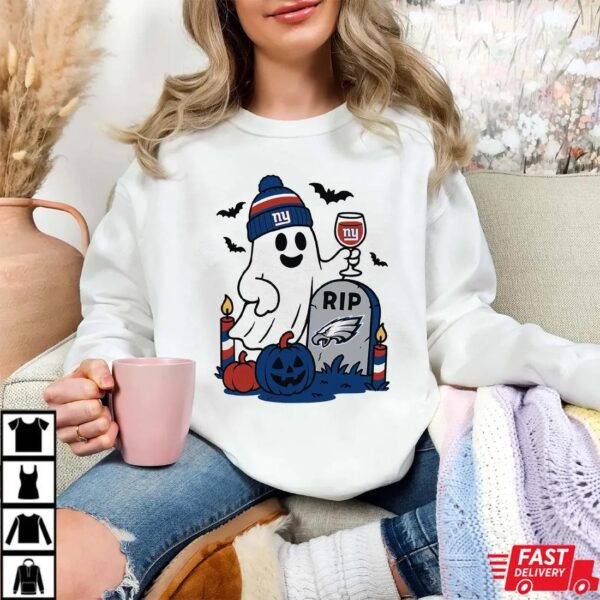 New York Giants vs Philadelphia Eagles Halloween Ghost RIP T-Shirt New York Giants vs Philadelphia Eagles Halloween Ghost RIP T-Shirt