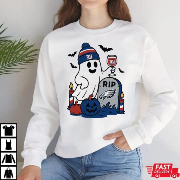 New York Giants vs Philadelphia Eagles Halloween Ghost RIP T-Shirt New York Giants vs Philadelphia Eagles Halloween Ghost RIP T-Shirt
