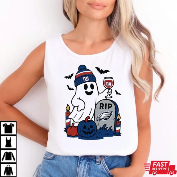 New York Giants vs Philadelphia Eagles Halloween Ghost RIP T-Shirt New York Giants vs Philadelphia Eagles Halloween Ghost RIP T-Shirt