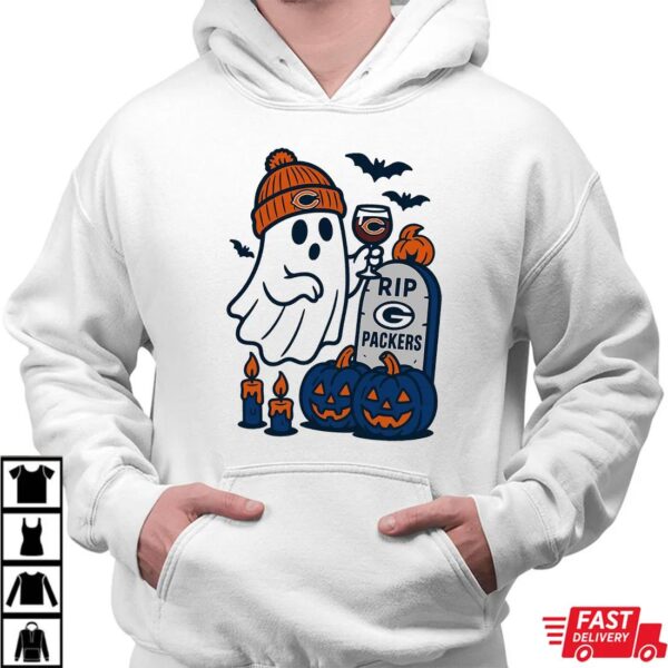 Chicago Bears vs Green Bay Packers Halloween Ghost RIP T-Shirt Chicago Bears vs Green Bay Packers Halloween Ghost RIP T-Shirt