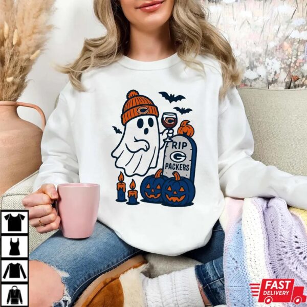 Chicago Bears vs Green Bay Packers Halloween Ghost RIP T-Shirt Chicago Bears vs Green Bay Packers Halloween Ghost RIP T-Shirt