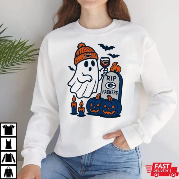 Chicago Bears vs Green Bay Packers Halloween Ghost RIP T-Shirt Chicago Bears vs Green Bay Packers Halloween Ghost RIP T-Shirt