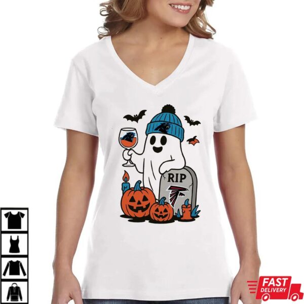 Carolina Panthers vs Atlanta Falcons Halloween Ghost RIP T-Shirt Carolina Panthers vs Atlanta Falcons Halloween Ghost RIP T-Shirt