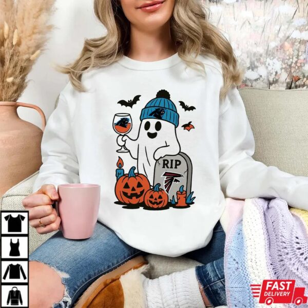 Carolina Panthers vs Atlanta Falcons Halloween Ghost RIP T-Shirt Carolina Panthers vs Atlanta Falcons Halloween Ghost RIP T-Shirt