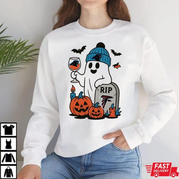Carolina Panthers vs Atlanta Falcons Halloween Ghost RIP T-Shirt Carolina Panthers vs Atlanta Falcons Halloween Ghost RIP T-Shirt