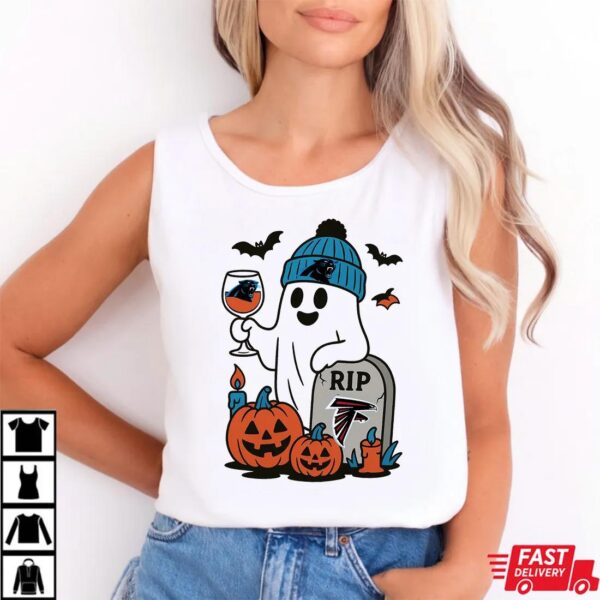 Carolina Panthers vs Atlanta Falcons Halloween Ghost RIP T-Shirt Carolina Panthers vs Atlanta Falcons Halloween Ghost RIP T-Shirt