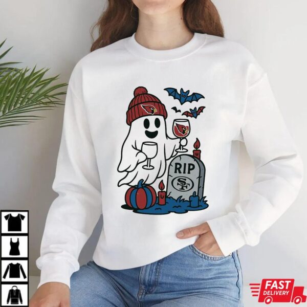 Arizona Cardinals vs San Francisco 49ers Halloween Ghost RIP T-Shirt Arizona Cardinals vs San Francisco 49ers Halloween Ghost RIP T-Shirt